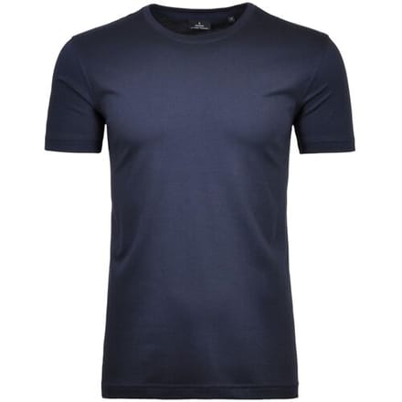 Ragman T-Shirt Uni Solid Round Neck Pima Cotton Donker Blauw / male