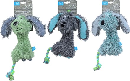 Lief Boys hondenspeelgoed - staande teckel met piep - 25 cm - 1 stuk assorti