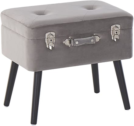 MALLARD - Hocker - Lichtgrijs - Fluweel