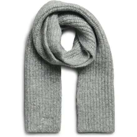 Superdry Geribde Gebreide Sjaal Grijs Grootte: 1SIZE