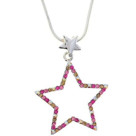 Behave - Ketting met multicolor stenen ster hanger - Speelse en kleurrijke modeaccessoire