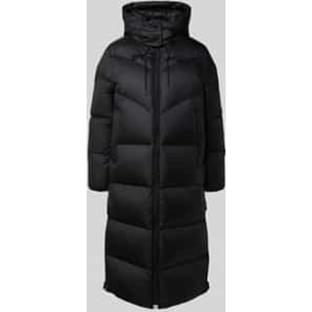 Relaxed fit lange donsjas met afneembare capuchon