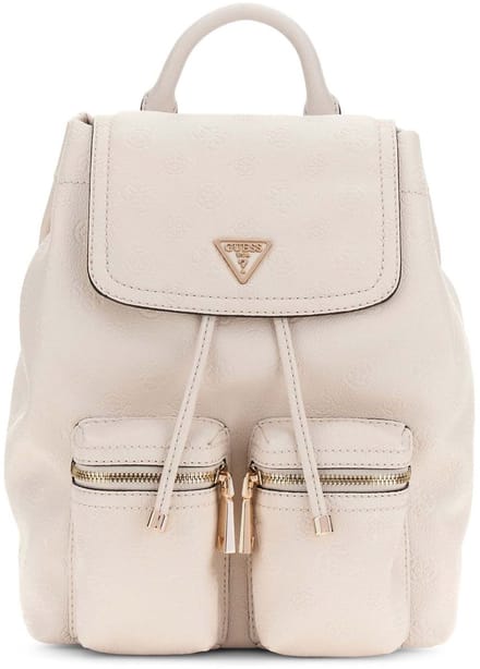 GUESS vrijetijdsrugzak rugzak Manhattan II Flap Backpack Stone Logo crème