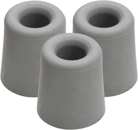 Benson Deurbuffers / deurstoppers rubbers - 3x - grijs - 24 x 30 mm - met schroefbevestiging