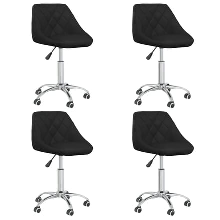 vidaXL - Eetkamerstoelen - draaibaar - 4 - st - kunstleer - zwart
