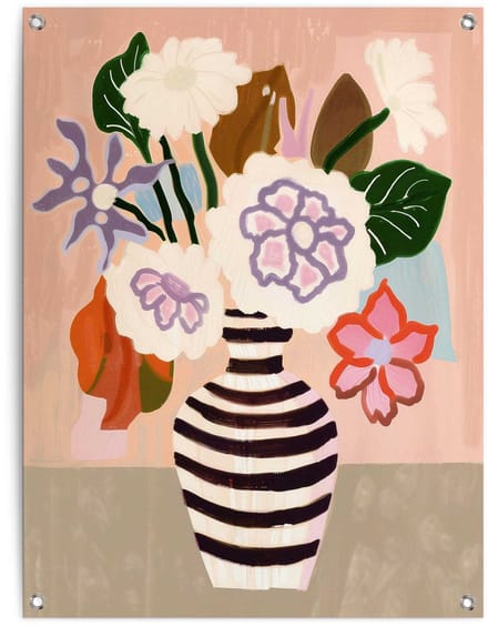 Tuinposter Vaas vol Bloemen - 80 x 60 - Canvas - REINDERS