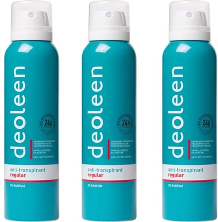 Deoleen - Deodorant Spray Regular Anti-Transpirant - 3 x 150 ml - Voordeelverpakking