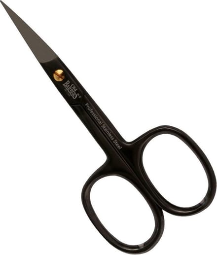 Old Barbers Professionele Nagelschaar- Gebogen -9,5 cm.- Gun Metal + Luxe lederen Etui