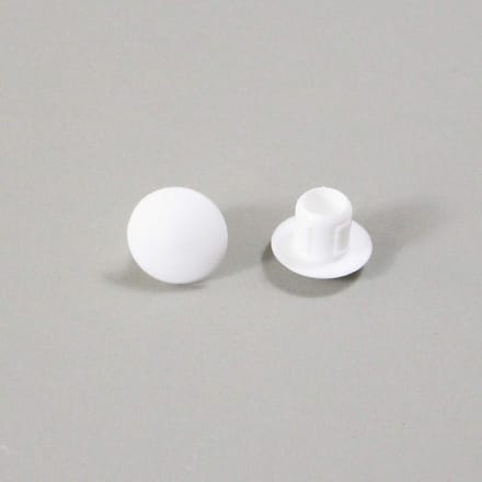 Plastic Gatdopjes - Afsluitdoppen - Gaten Afwerken - Koepelvormige Kop - 6 mm - Wit