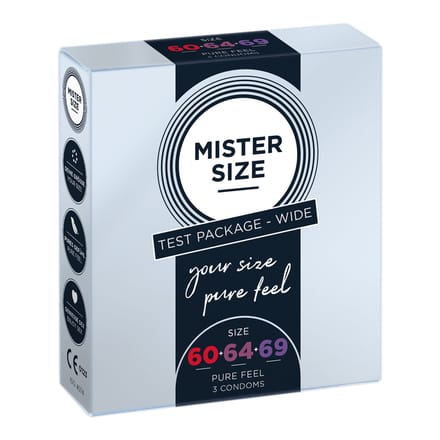 Mister Size TEST KIT - Condooms 60, 64, 69 mm - 3 Stuks transparant