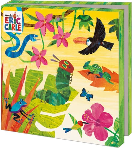 Kaartenmapje met 10 kaarten en enveloppen, vierkant: Rupsje Nooitgenoeg, Eric Carle