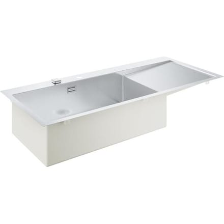 Grohe K1000 stainless steel built-in sink 116 x 52 cm with drainer, basin left, 31581SD1