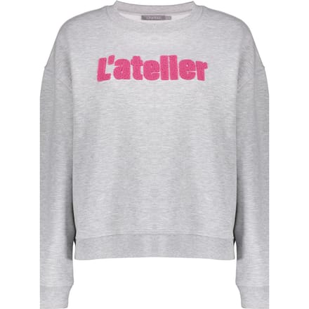 Geisha Sweater L'atelier Toweling Grey Melange/fuchsia Größe: S | Pullover Outlet | Damen | Grau