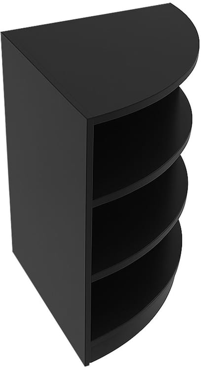 Lm60 hoekbalie - zwart - 60x60cm - 3 presentatieschappen