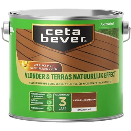 Cetabever Terrasolie Vlonder & Terras Natuurlijk Effect - Bankirai - Mat - 2,5l