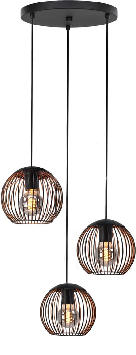 EGLO Almanzora Hanglamp - E27 - Ø 46.5 cm - Zwart/Koper