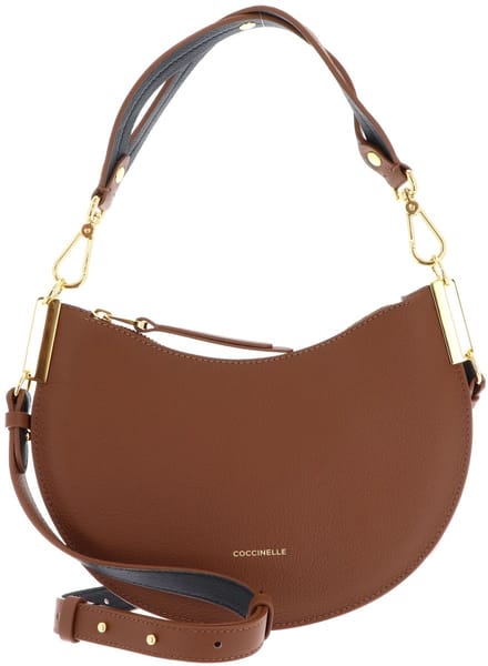 COCCINELLE Leren schoudertas Sunup Shoulder Bag Cognac / Noir bruine
