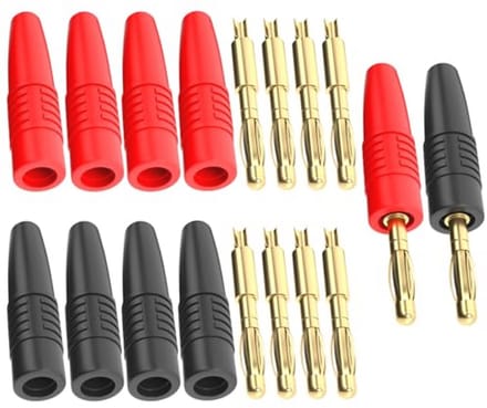10 Stuks 4 mm Bananstekkers 32A Verguld Soldeertype Adapter voor Elektrische Tests