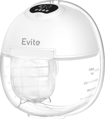 Evite Elektrische Draadloze Borstkolf Maxi – Handsfree & Draagbaar – BPA-Vrij – Met E-book - 1 Pack - Wit