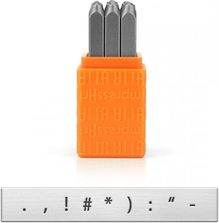 Slagstempelset leestekens . , ! # * ) : - | hoogte 3mm