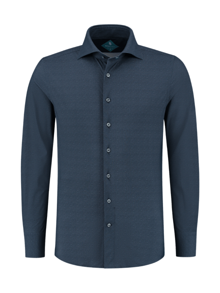 District Indigo Overhemd Performance Twill Navy Blauw   46