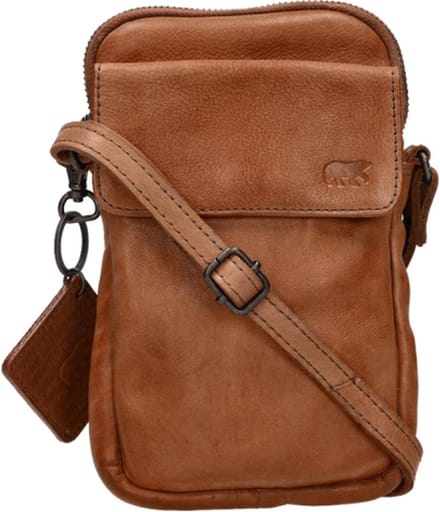 Bear Design Telefoontasje / Crossbodytas Dames - Leer - Igor - Cognac