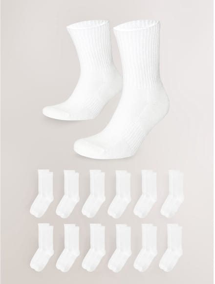 Next - Heren - Essential set van 12 paar sportsokken - Wit