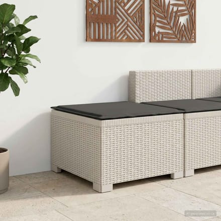 vidaXL - Eén-zits - Tuin - Sofa - met - Kussen - Rieten - Look - PP - Wit