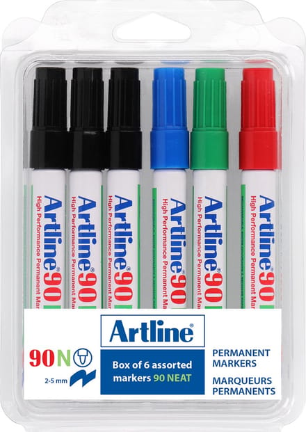 ARTLINE 90 NEAT Permanent markers Kit - 6 stuks - Verschillende kleuren
