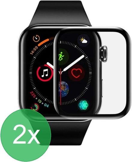 Geschikt voor Apple Watch 44mm Smartwatchscreenprotector 2x - Screenprotector - Full - Bescherming - ZT Accessoires