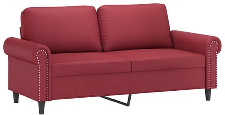 vidaXL - Tweezitsbank - 140 - cm - kunstleer - wijnrood
