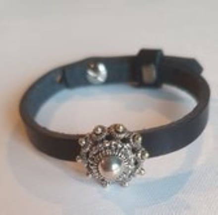 Zeeuwse knop armband leren band