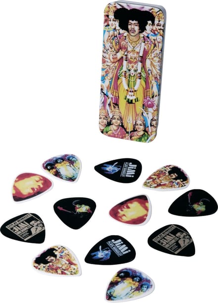 Jim Dunlop Jimi Hendrix Bold As Love - Plectrums - Medium - Blik 12 Stuks