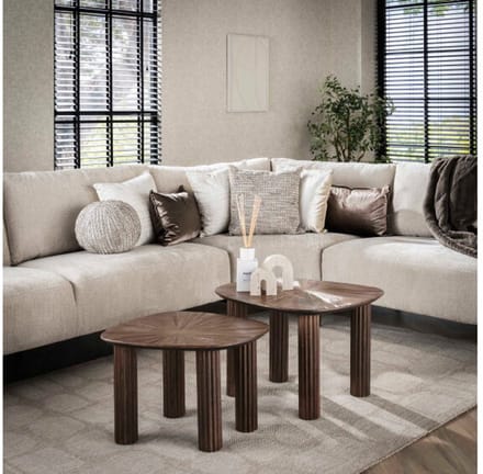 Bijzettafel set/2 XL Maya teak - Teak rust brown