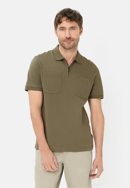 camel active Poloshirt met rits - Maat - Olijfgroenmenswear-M