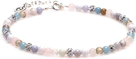 Karma Iris Enkelbandje  (Lengte: 23.00-27.00 cm) - Zilver