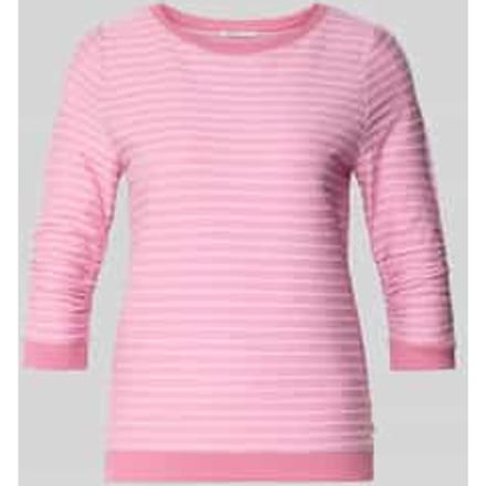Tom Tailor Denim - Sweatshirt met streepmotief - Maat S - tonal rose structure stripe