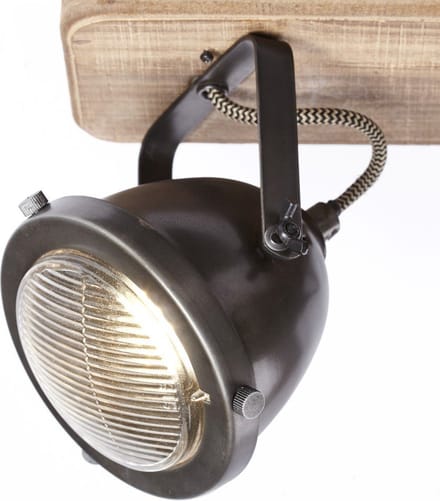 Brilliant CARMEN WOOD - Plafondlamp - Bruin;Zilvergrijs
