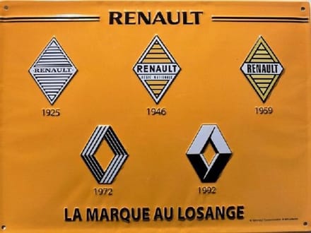 Renault Logo's Metalen wandbord 30 x 40 cm