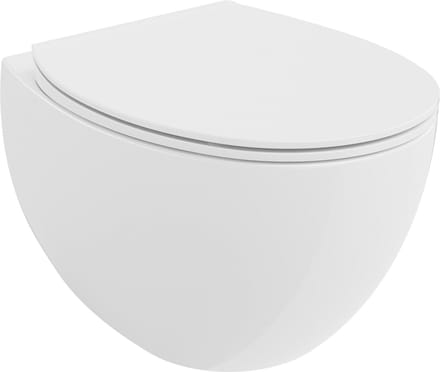 Mexen Egg wc-pot Rimless met slowclose slanke zitting, duroplast, glanzend wit - 30245000