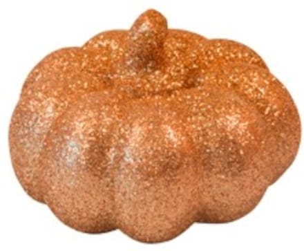 HOBI - Kleine oranje pompoen met glitter 6,5 cm