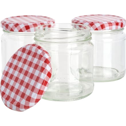VBS Glazen met schroefdop "Rond", 170 ml - 3 stucks