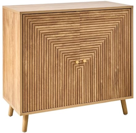 CALICOSY - Dressoir 2 deuren met lamellen-effect in L-vorm, L80 cm - EDEN