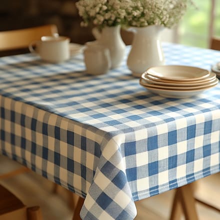 Meble od Nowa - Tafellaken - Niebieska Krata - 140x240 cm - Polyester