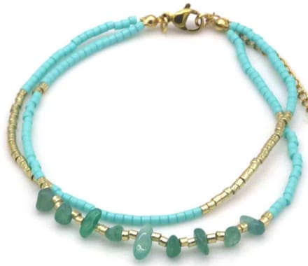 Armband Gelaagd – Blauw – Glaskralen – Kunststof
