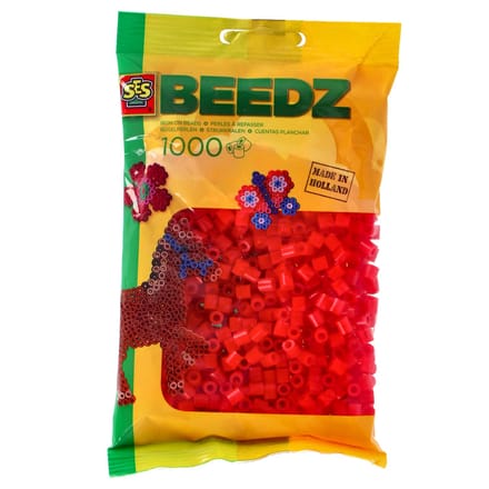 SES Creative - Beedz - Rood - Strijkkralen - 1000 Stuks - PVC Vrij - Vanaf 5 Jaar