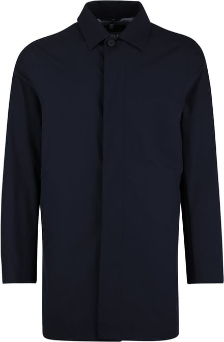 mantel jas People of Shibuya Toshiro navy polyester lang