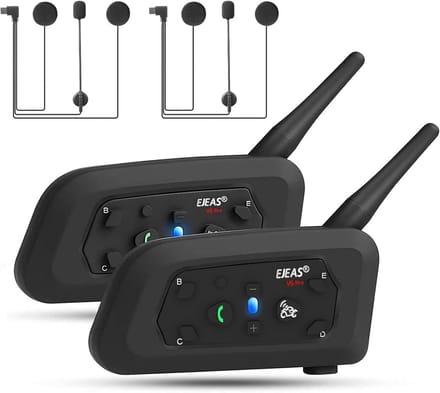 Vergrote Bluetooth Intercom Set voor Motorhelmen (2 stuks) - Type C, Kristalheldere Communicatie