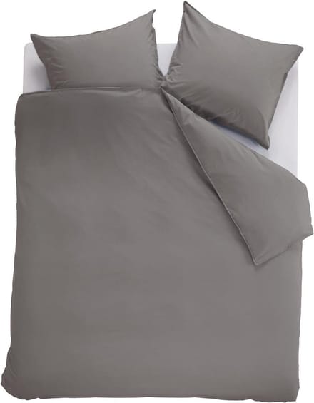 Ambiante Cotton Uni dekbedovertrek - Effen - Lits-Jumeaux - 240x200/220 cm - Grijs