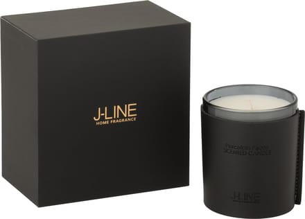 J-Line geurkaars Leder - Black Diamond - glas - zwart - 40U